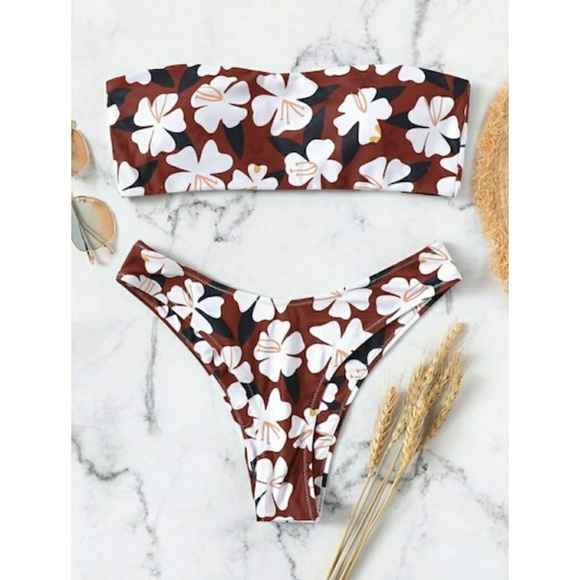 VIVA BOUTIQUE Other - 🌿VIVA | Bikini Set With Floral Bandeau & High Leg